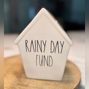 Rae Dunn Magenta “Rainy Day Fund” Birdhouse Piggy Bank  NWOT